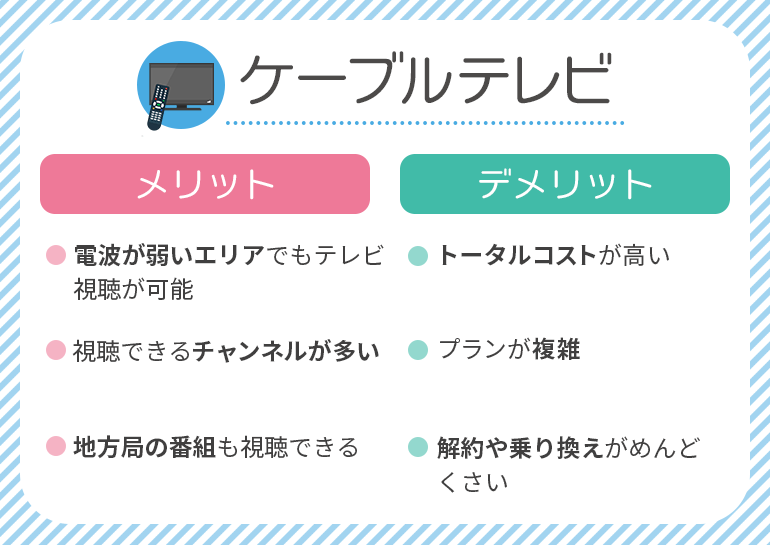 ケーブルテレビのメリット・デメリット