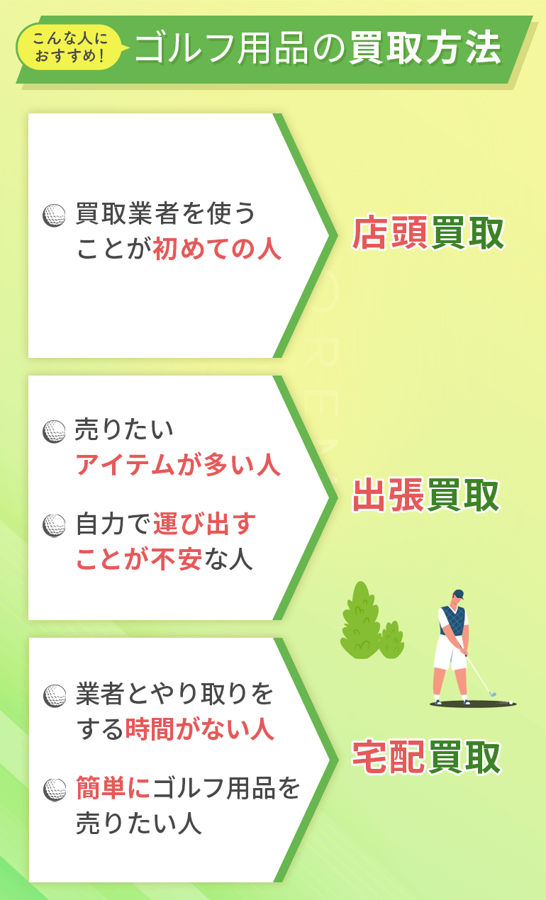 ゴルフ用品の買取方法