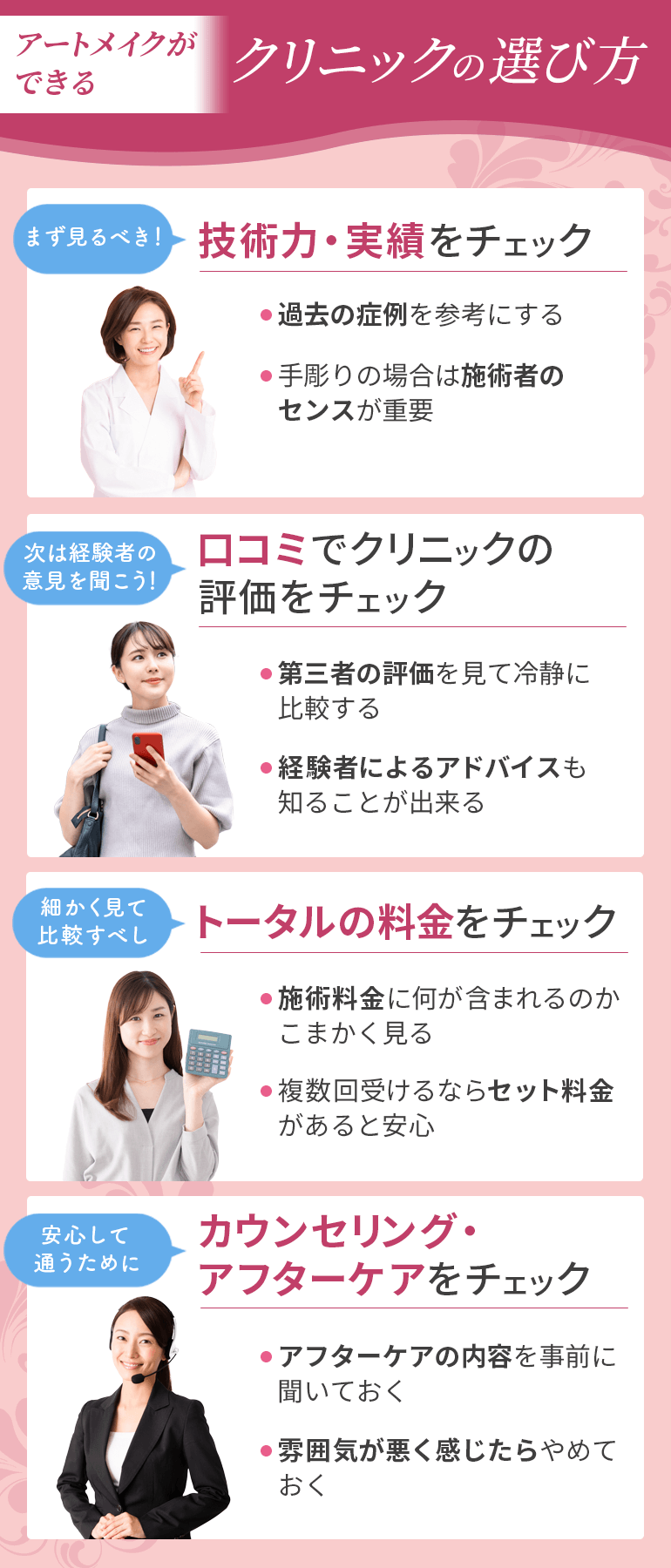 アートメイクができるクリニックの選び方