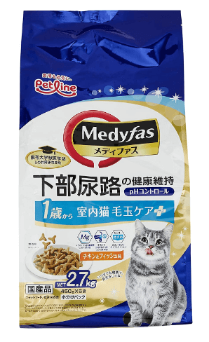 Medyfas(メディファス) 室内猫 毛玉ケアプラス 1歳から チキン&フィッシュ味