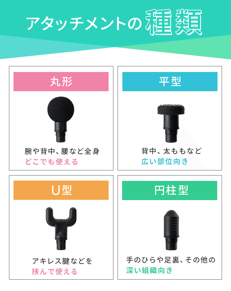 マッサージガンのアタッチメント