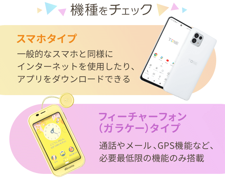 キッズスマホとキッズ携帯の違い