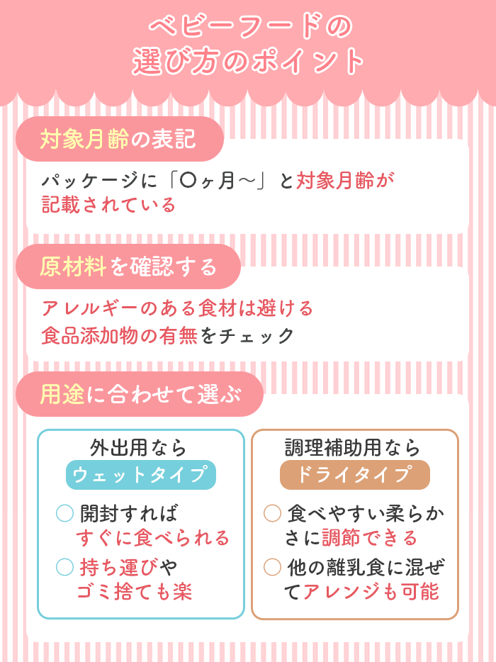 ベビーフードの選び方のポイント